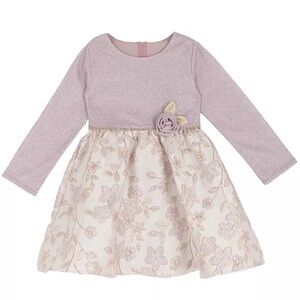 Rare Editions Lavender and Cream Floral Dress